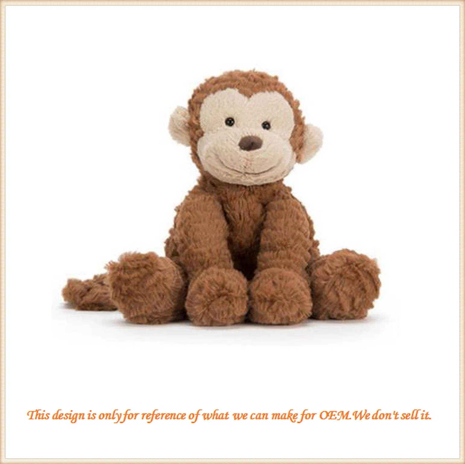 Juguete de peluche suave de mono hecho a medida para niños