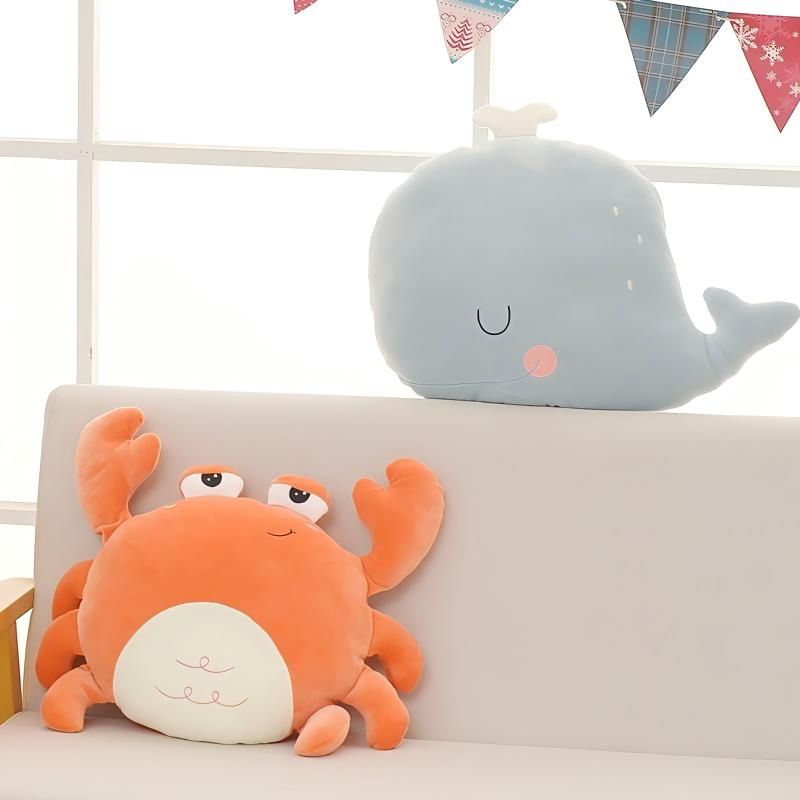 Animales de peluche personalizados en forma de cangrejo, cojines y juguetes para mayoristas