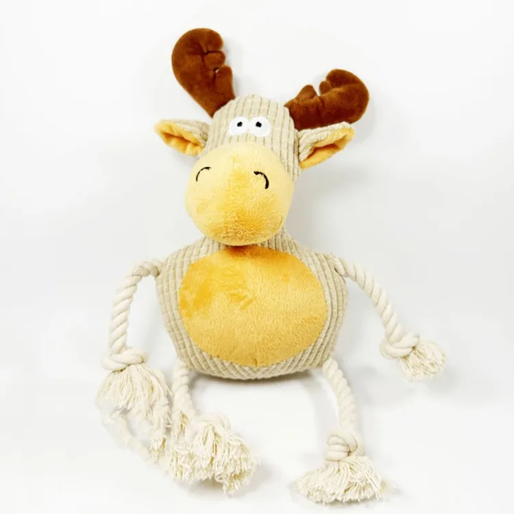 Juguetes interactivos para perros, diseño de forma de animal de felpa duradera, juguete para masticar educativo