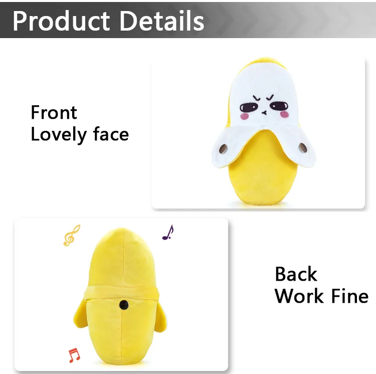 Juguetes de peluche de plátano musicales educativos para bebés
