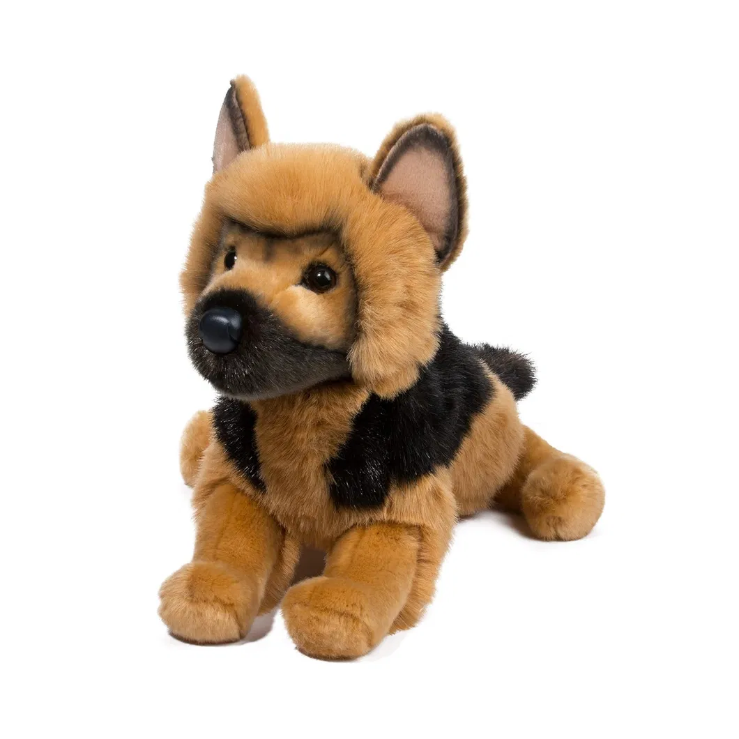 Perro de peluche de pastor alemán suave, juguete de simulación personalizado