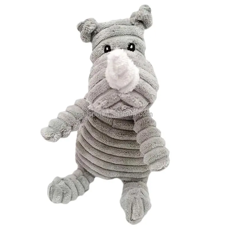 Juguete de masticar de lujo para perros, indestructible, interactivo, de peluche con sonido, juguete divertido en forma de animal para la limpieza dental