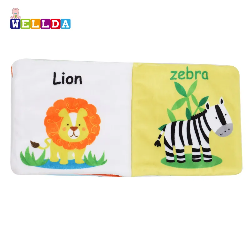 Libros de tela de minky suave para bebés, libro de tela de tela no tóxica, juguetes educativos