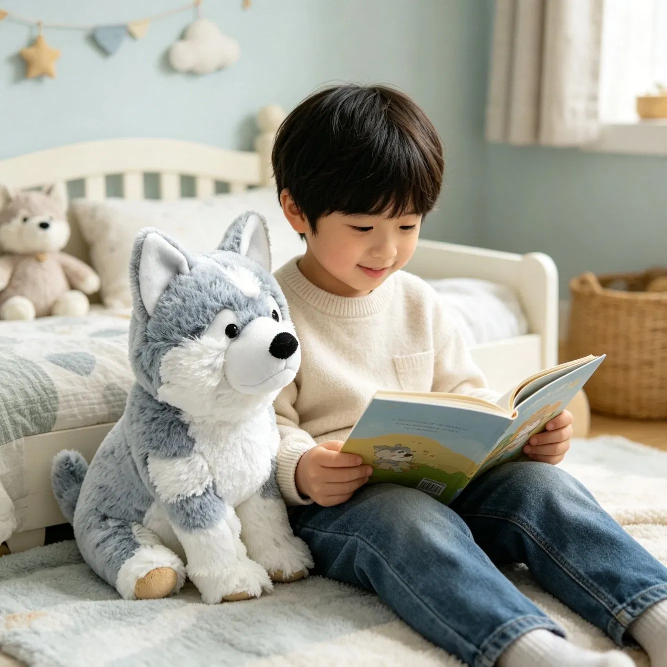 Animal de peluche husky suave peluche OEM personalizado simulación juguetes para niños