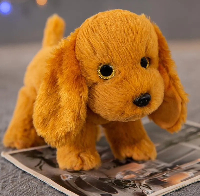 Juguetes de peluche personalizados de perro cachorro eléctrico musical que camina y ladra