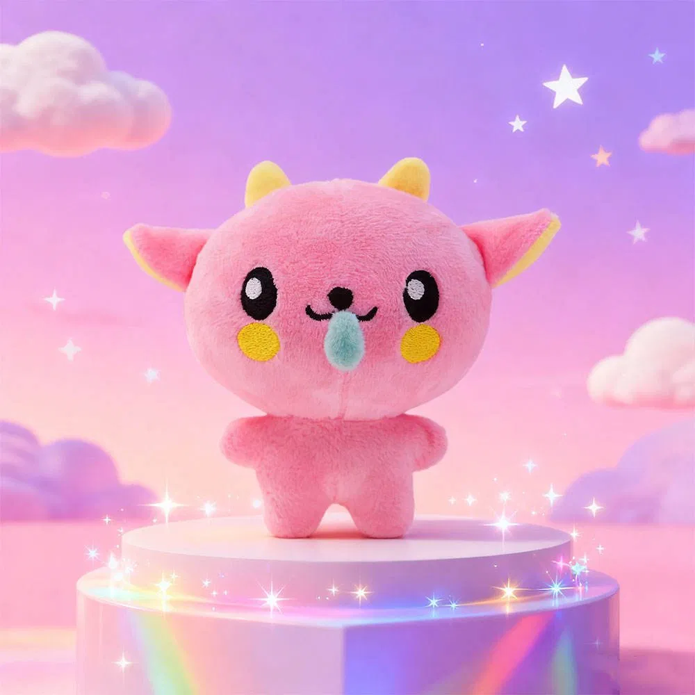 10cm Muñeco de Peluche Pequeño de Nariz Moqueante Súper Suave Figura IP Juguetes de Peluche Mini de Anime Alivio del Estrés Peluches Squeaky