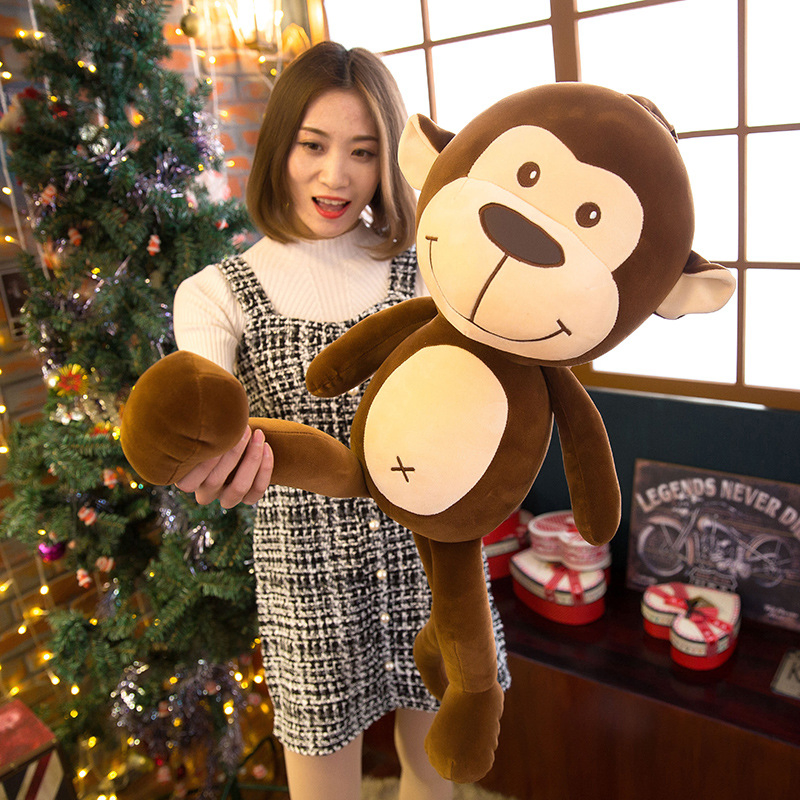 Precio mayorista de peluches personalizados diseño a medida, muñecos de animales súper suaves, juguetes grandes y lindos, simulación de dibujos animados, peluche realista de mono, fábrica