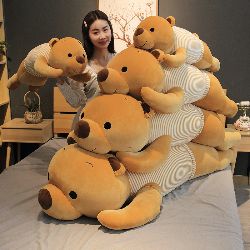 Precio mayorista cojín de sofá personalizado diseño a medida súper suave juguetes de peluche rellenos lindos ositos de peluche marrones grandes almohadas para dormir fábrica