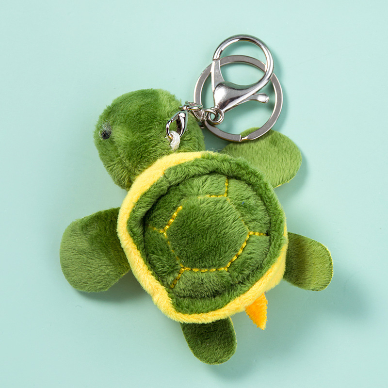 Juguete de peluche mini tortuga de dibujos animados al por mayor, muñeca llavero colgante