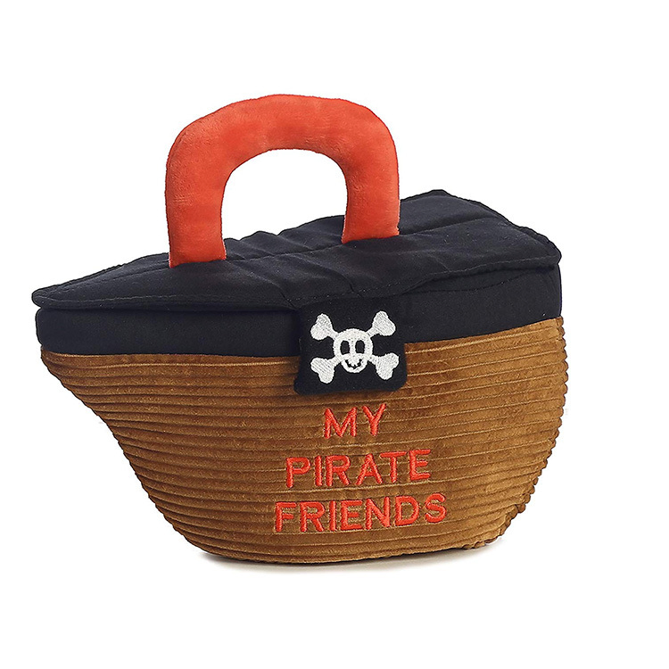 Juguete educativo personalizado de peluche en forma de barco pirata con bolso y loro, mono/perro/tiburón