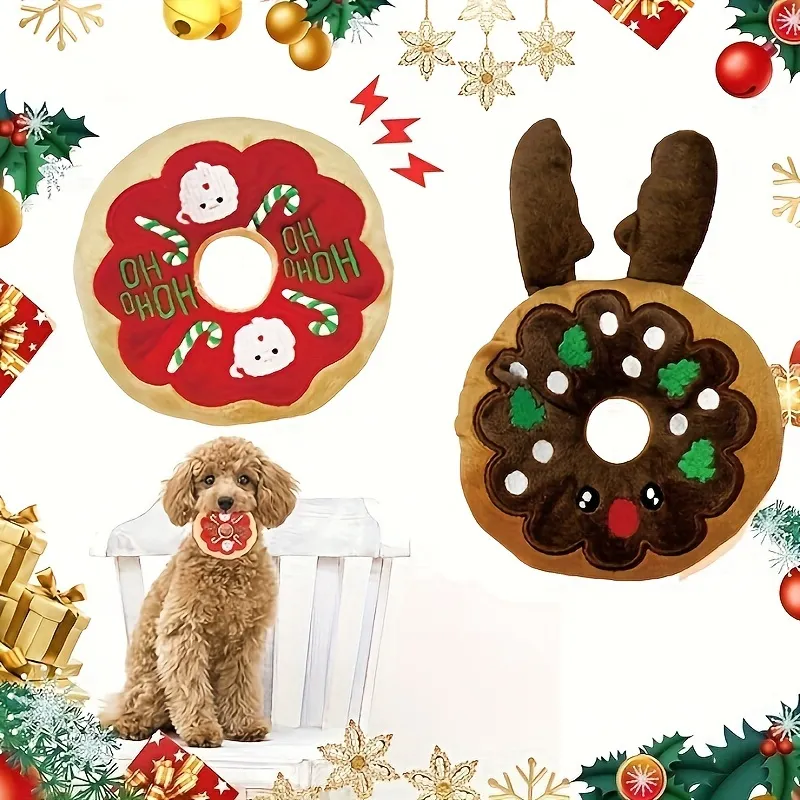 Juguetes para perros ecológicos de tamaño mediano para Navidad