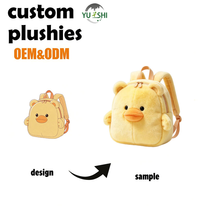 Muñeca de felpa personalizada de algodón, peluche promocional para adultos, mochila de felpa bordada, juguetes de peluche