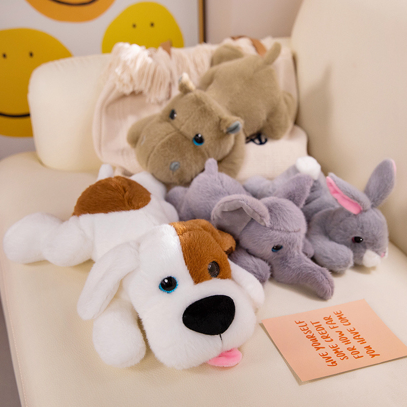 Precio mayorista fabricante OEM juguetes de peluche personalizados velboa suave peluche perro elefante conejo hipopótamo conejo animales de peluche con peso fábrica