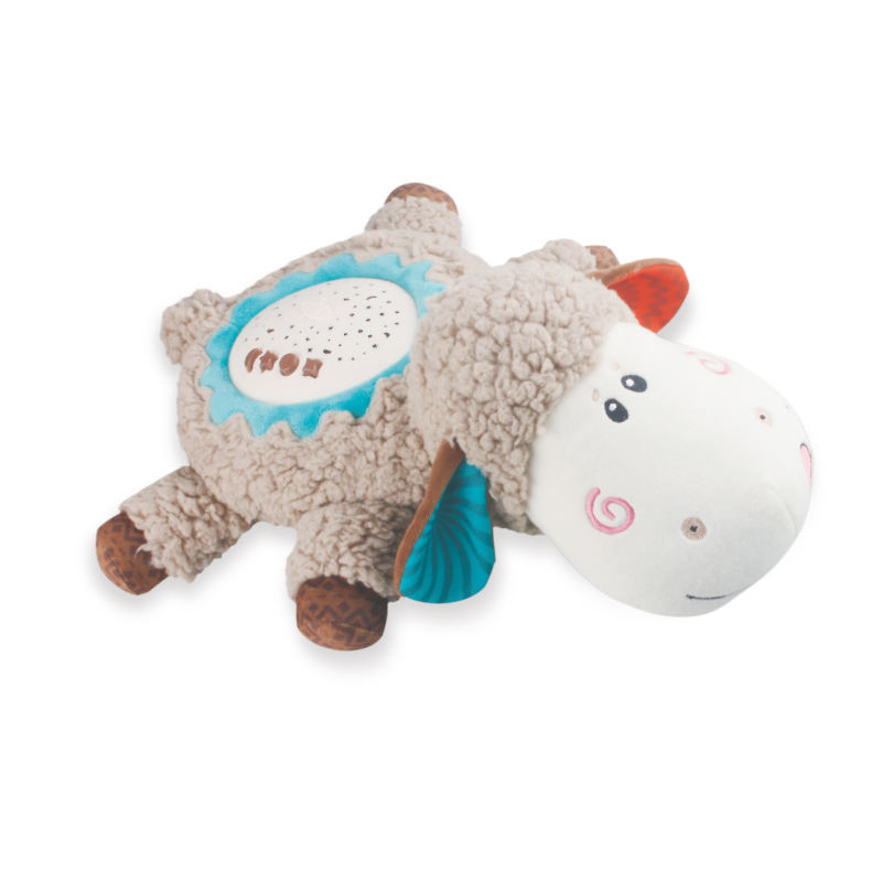 Juguetes para calmar bebés, muñeco de peluche ecológico, animal de confort, proyector de sueño con música para recién nacidos