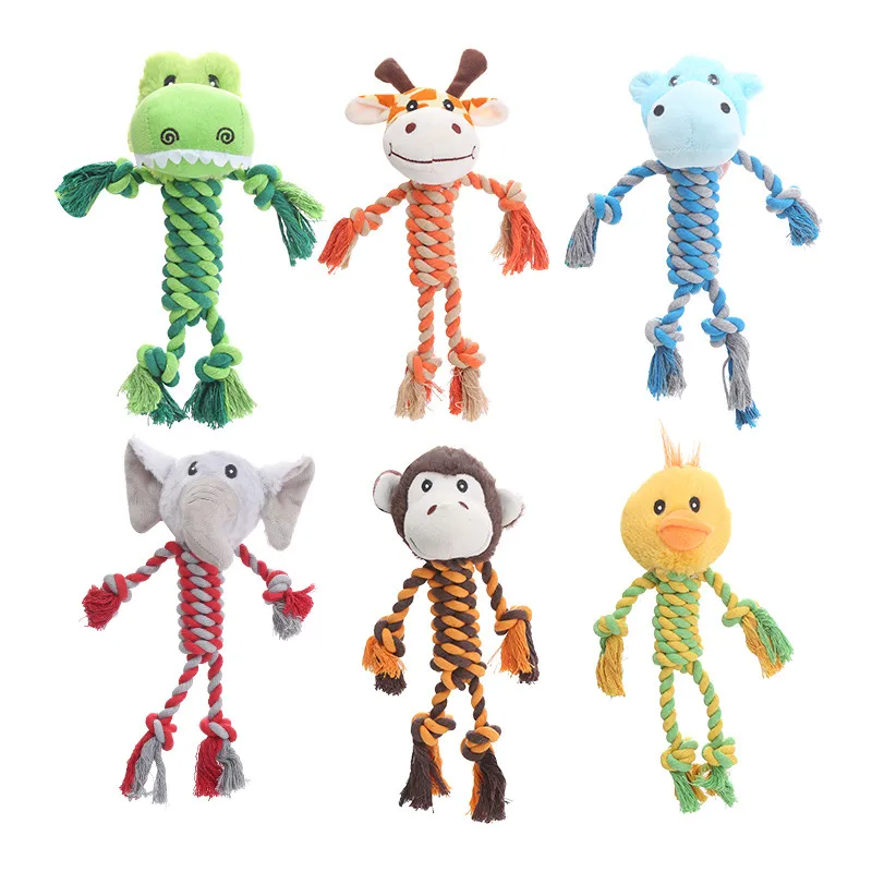 Juguetes para mascotas en forma de animal, juguetes de peluche para perros, juguetes de masticar, nudos de cuerda, juguete de peluche para mascotas