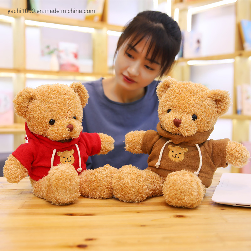 Juguete de peluche animal kawaii personalizado al por mayor con sudadera, osos promocionales