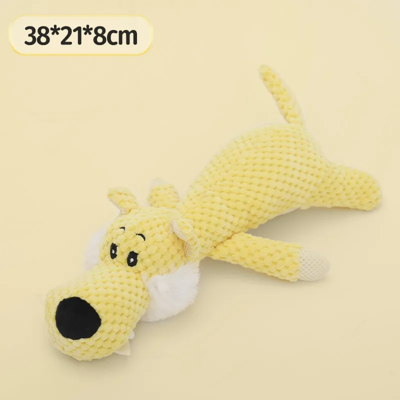 Juguete de perro indestructible de forma de animal, suave, chirriante, para masticar y jugar