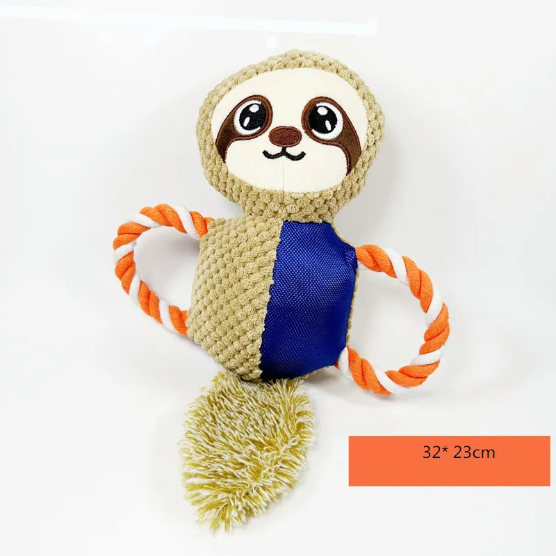 Juguetes interactivos para perros, diseño de forma de animal de felpa duradera, juguete para masticar educativo