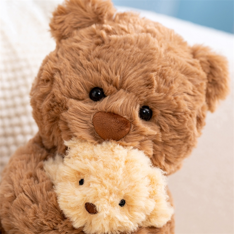 Conjunto de Juguetes de Peluche de Mamá y Bebé Oso de Peluche Suave Muñeca de Animal de Peluche Regalo Bonito Coleccionable para Niños