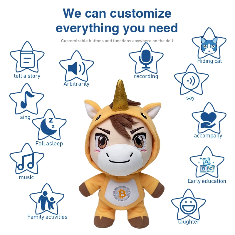 Juguete de peluche personalizado de caballo, personaje de peluche, diseño de muñecas personalizadas
