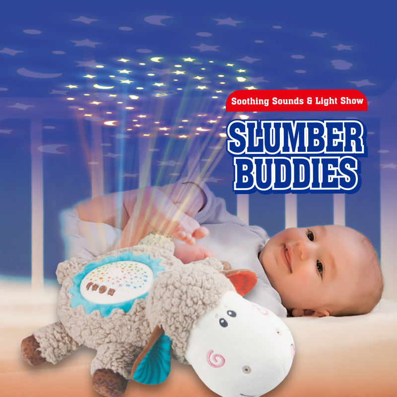 Juguetes para calmar bebés, muñeco de peluche ecológico, animal de confort, proyector de sueño con música para recién nacidos