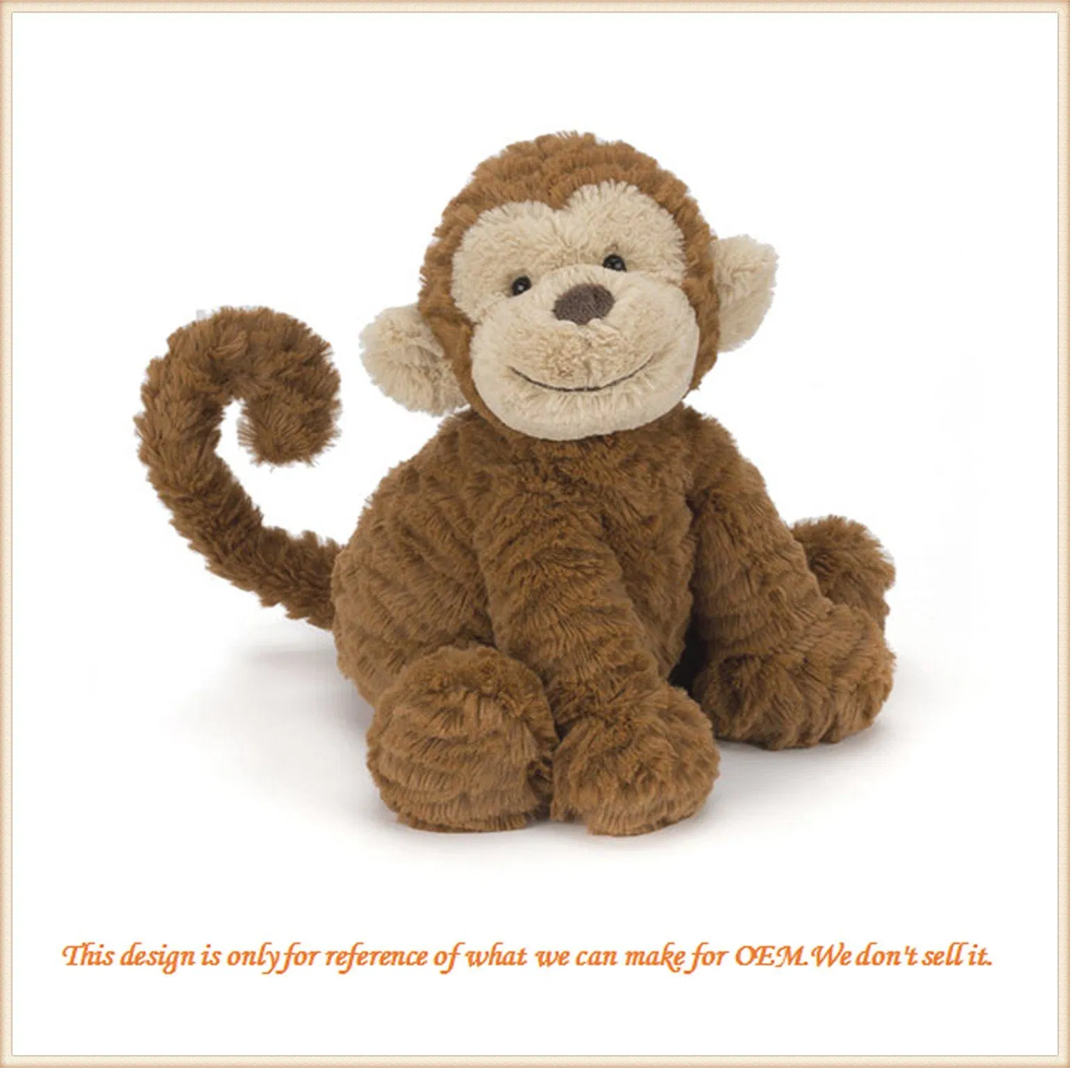 Juguete de peluche suave de mono hecho a medida para niños