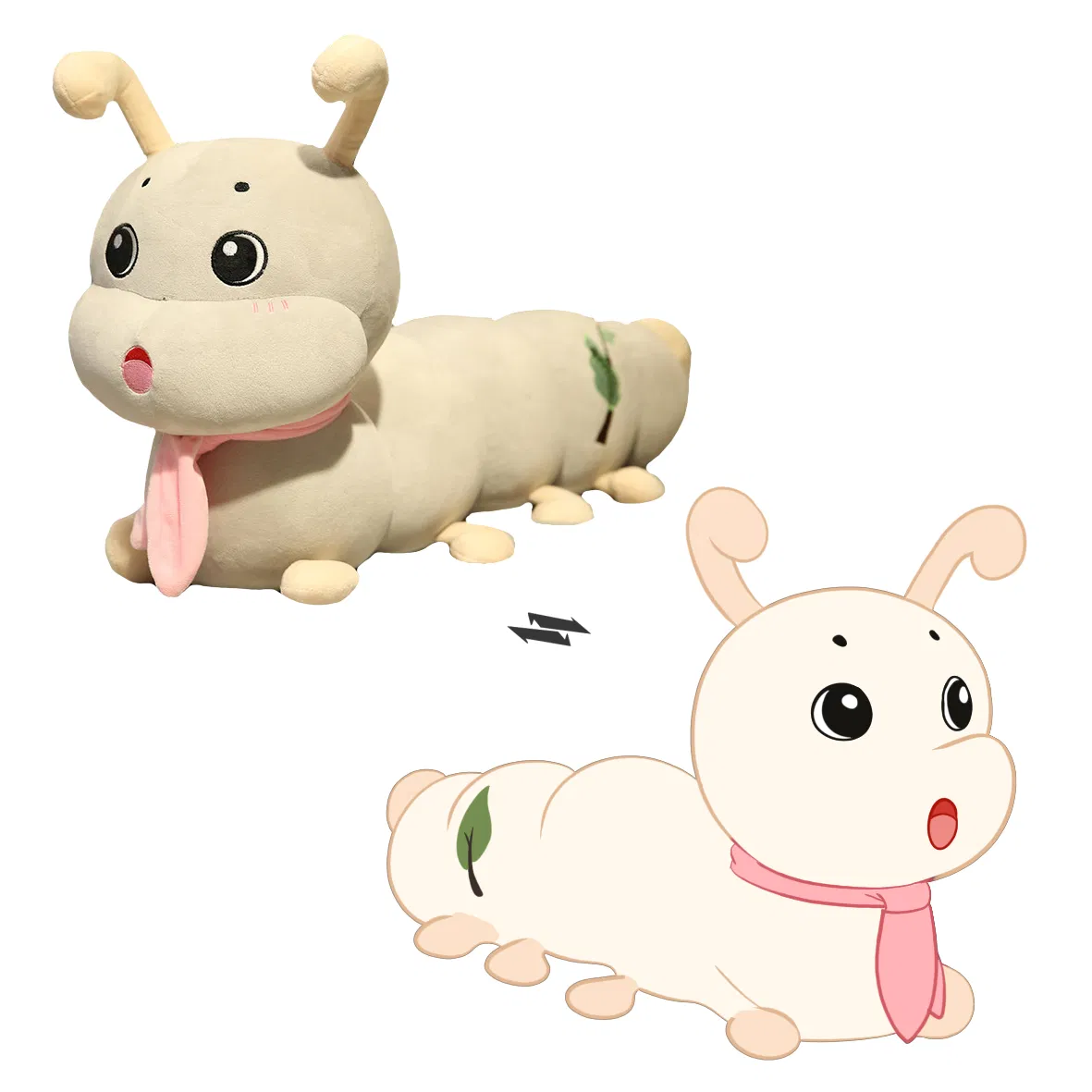 Almohada de cuerpo largo para dormir en forma de animal, juguete de peluche relleno de algodón