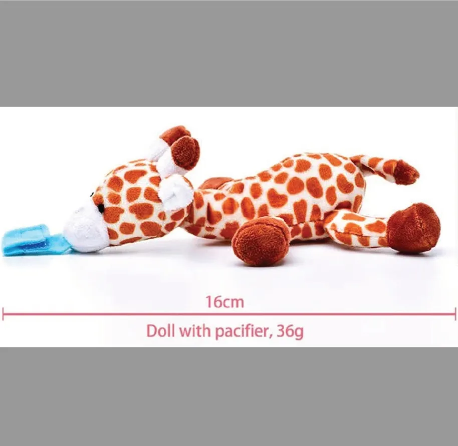 2025 Juguete de peluche de delfín con chupete de silicona pura azul bebé