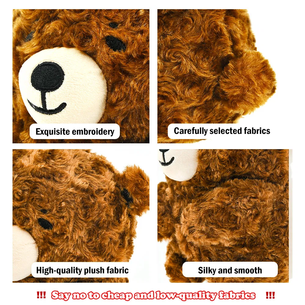 MOQ personalizado 1 Juguete de peluche de oso bebé de felpa, tela suave y sedosa, diseño propio de marca, juguetes de peluche de mascota