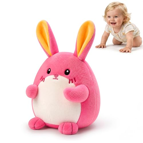 Juguete Musical de Conejo Rosa que Gatea, Regalo Adorable para Bebés 1-3 48 Canciones y Grabación, Juguete de Peluche Musical Interactivo, Juguete Recargable para Bebés, Juguete Sensorial para B