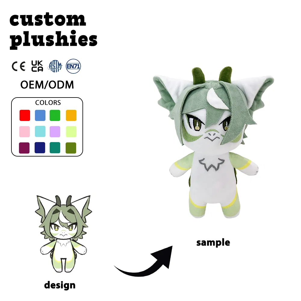 Juguete de peluche personalizado de dragón peludo, personaje de gato, arte personalizado, juguete de anime, entrega rápida, pedido mínimo bajo, juguete de peluche