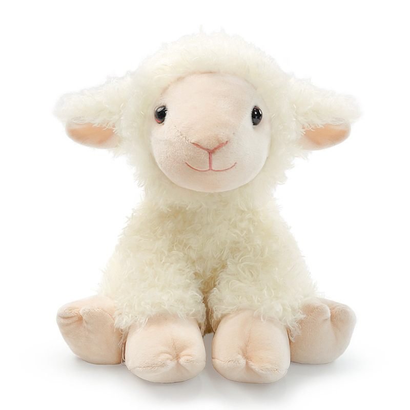 Venta al por mayor de peluches personalizados de animales peludos como vaca, oveja, cabra y ciervo para niños