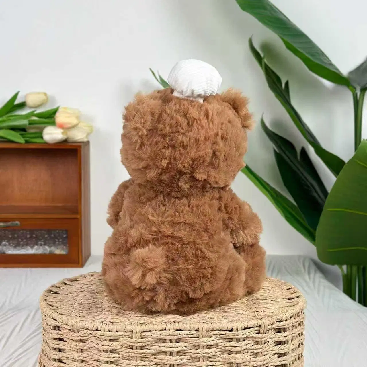 Nuevo diseño de oso de peluche marrón con pastel, regalo promocional personalizado, imagen de marca, juguete de peluche