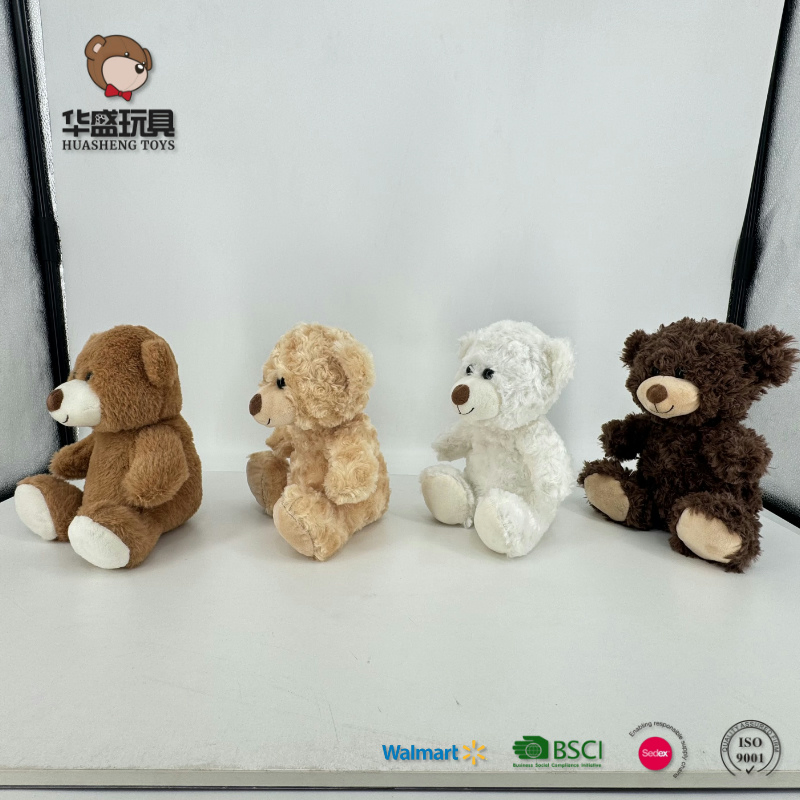 Fabricantes al por mayor de bajo MOQ 10 pulgadas de juguetes de felpa mini animales de peluche, osito de peluche blanco, marrón y gris para San Valentín con logo personalizado