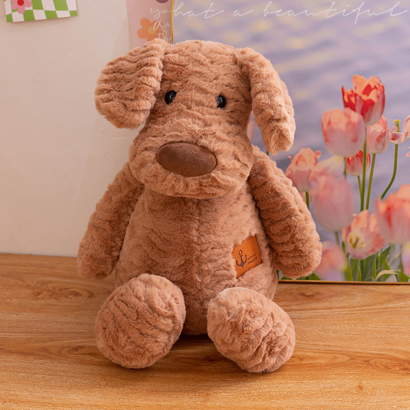 Juguete de peluche perro Teddy 18 cm animal de peluche suave con alivio del estrés y detalle bordado para todas las edades