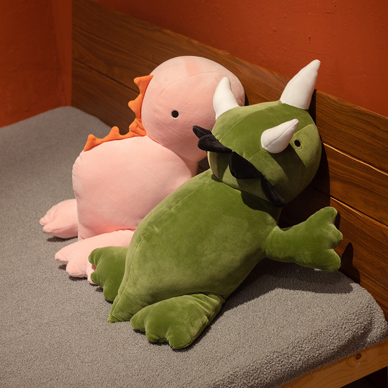 Precio Mayorista Fabricante OEM Peluche Personalizado Juguetes De Peluche Almohada Dino Personalizada Linda Dinosaurio Animales De Peluche Con Peso Fábrica