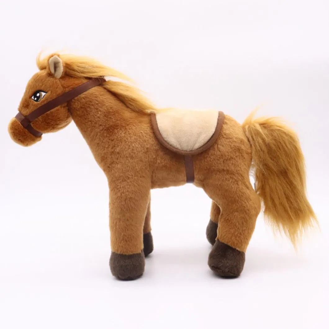 Juguete de peluche suave de caballo pony de pie al por mayor para niños
