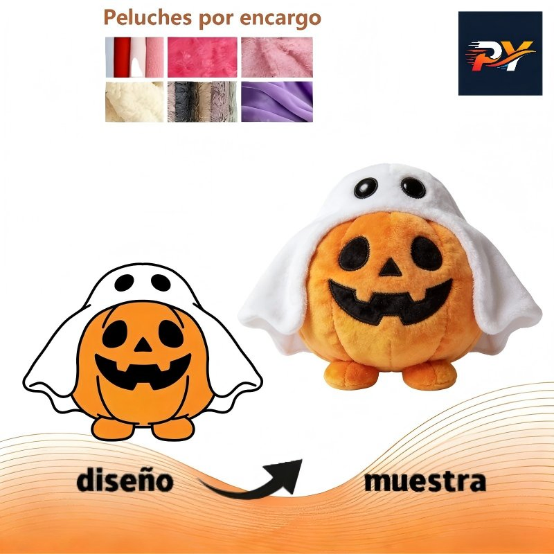 Juguete de peluche personalizado de algodón orgánico, fantasma, productos de Halloween, juguete de peluche personalizado