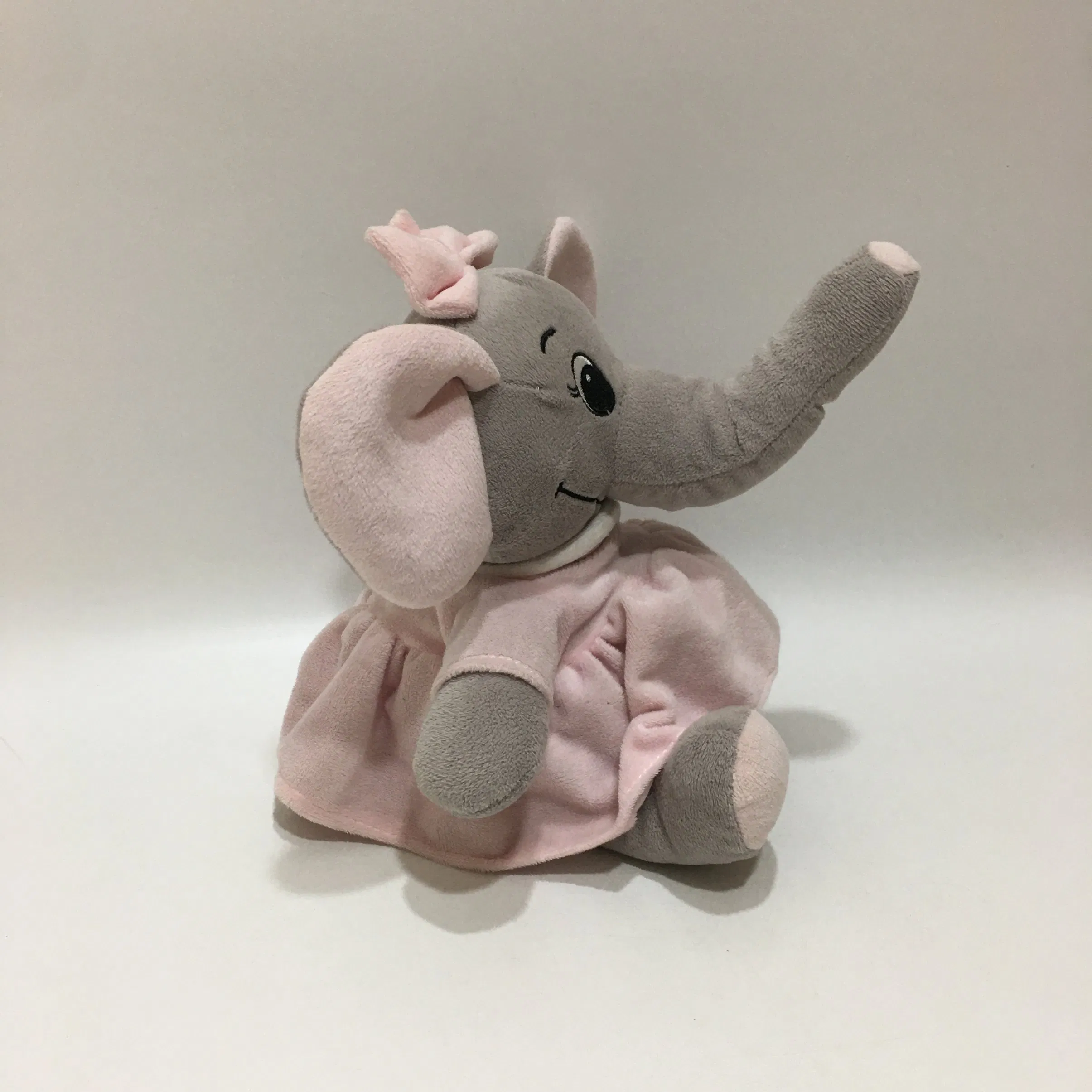OEM Venta al por mayor Juguete de peluche elefante salvaje de material reciclado ecológico