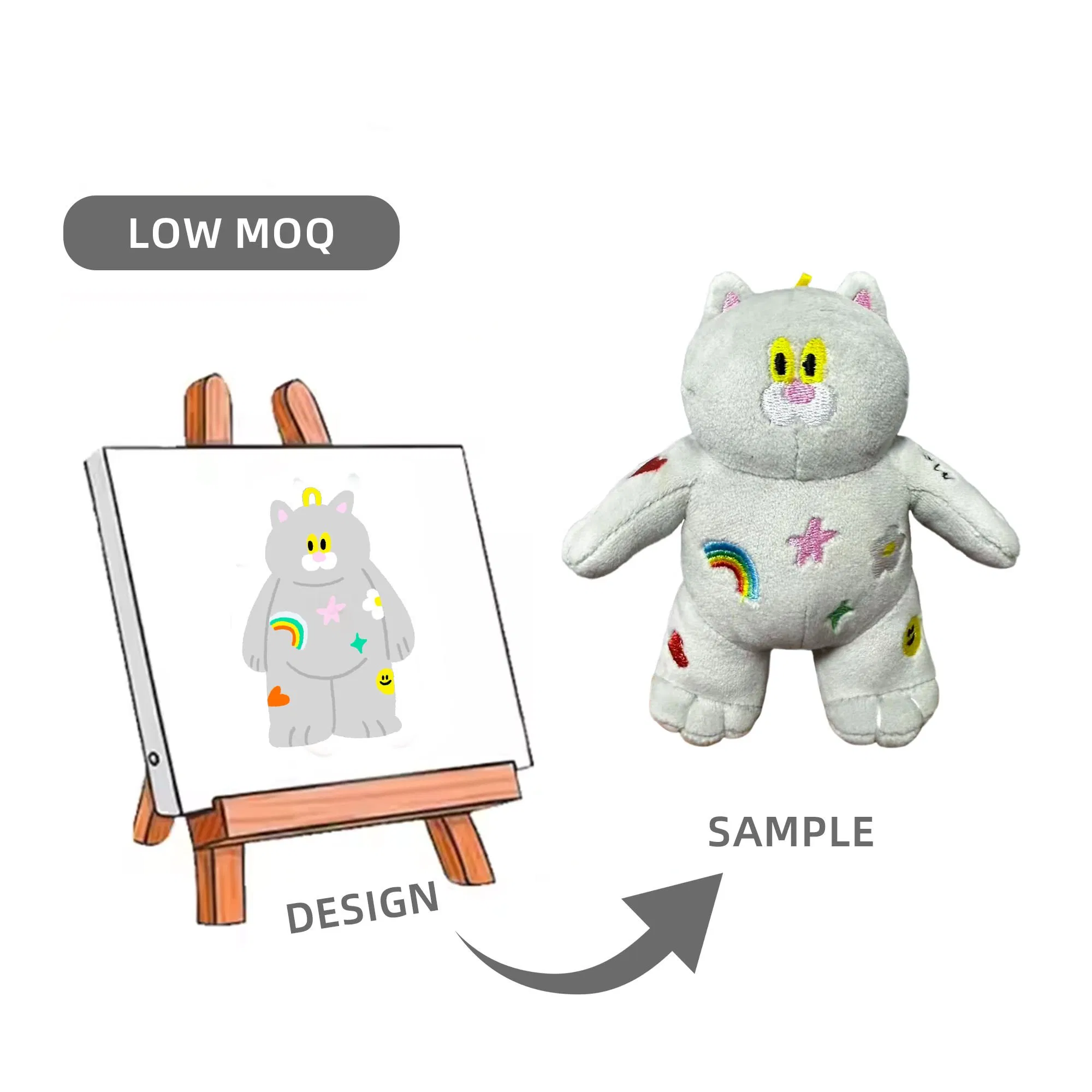 Proveedor ODM de juguetes de peluche personalizados de alta calidad con un bajo pedido mínimo. Diseña tus propias formas, colores y materiales únicos para animales de peluche