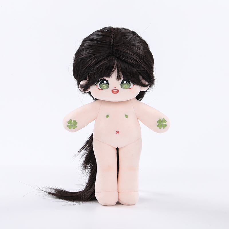 2023 Fabricante de Juguetes de Muñeca de Felpa Suave Personalizada Niña de Cabello Negro para Niños