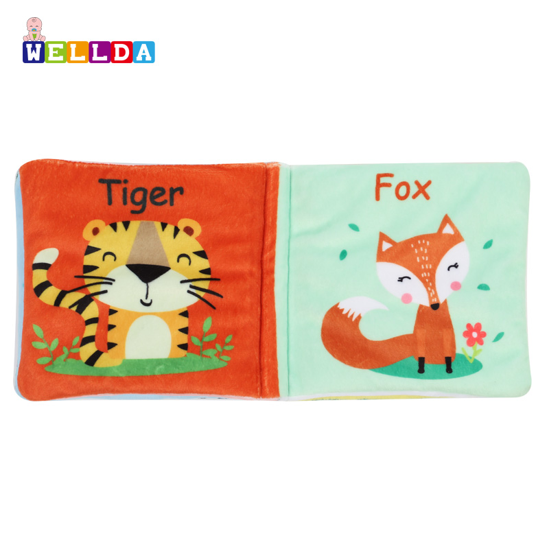 Libros de tela de minky suave para bebés, libro de tela de tela no tóxica, juguetes educativos