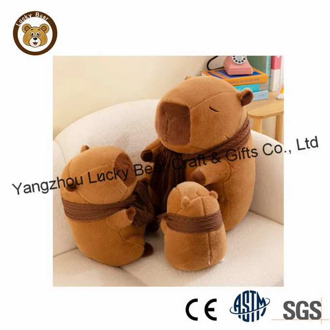 Juguete de peluche de capibara marrón suave, regalo de peluche para niños y niñas