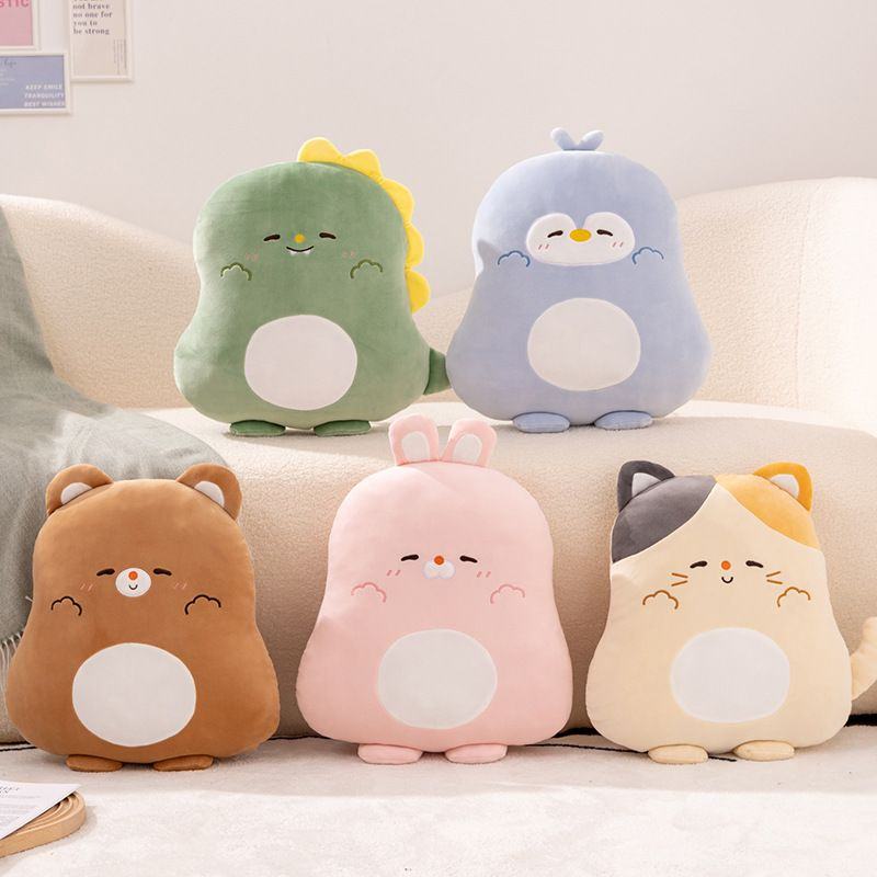Precio mayorista de peluches personalizados diseño a medida muñecos de animales súper suaves almohadas de peluche pingüino conejo rosa dinosaurio gato oso juguetes de almohada fábrica
