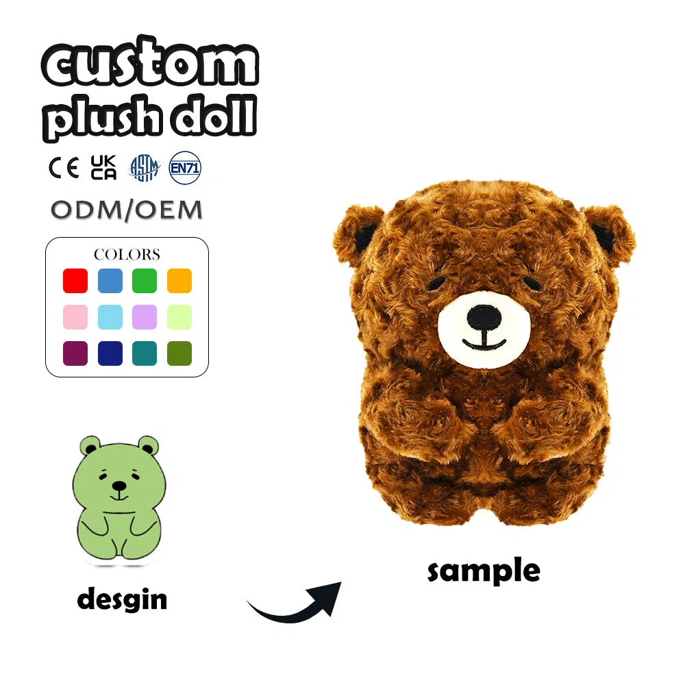 MOQ personalizado 1 Juguete de peluche de oso bebé de felpa, tela suave y sedosa, diseño propio de marca, juguetes de peluche de mascota