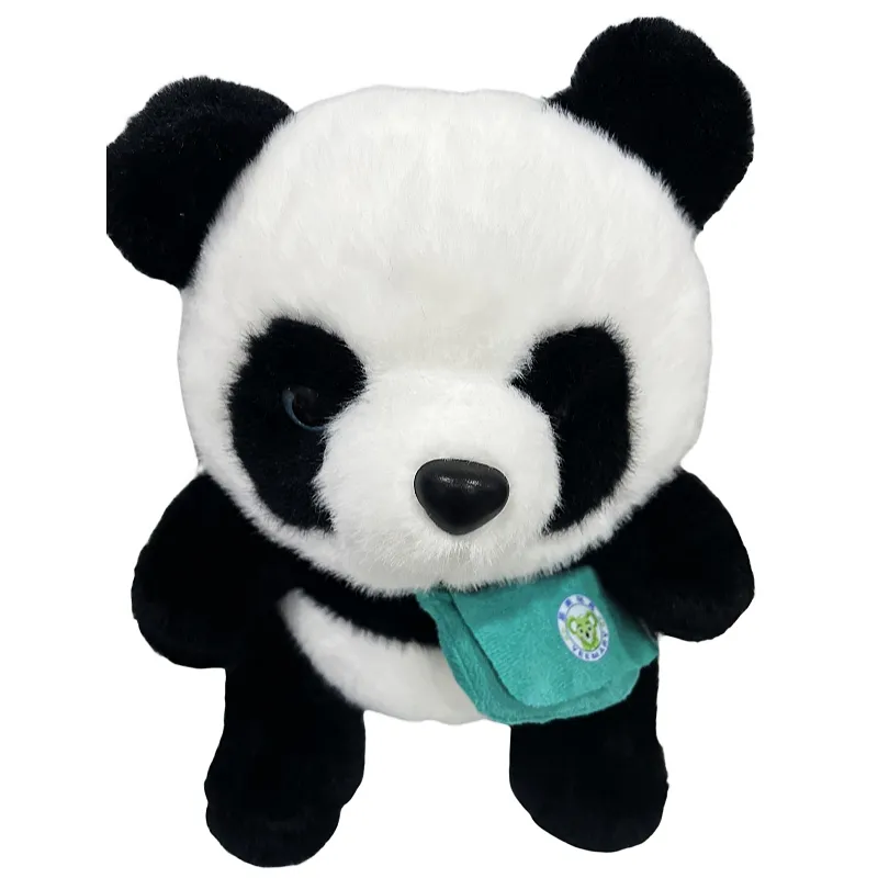 Diseño personalizado al por mayor de peluche de algodón orgánico panda animal, juguetes de peluche rellenos