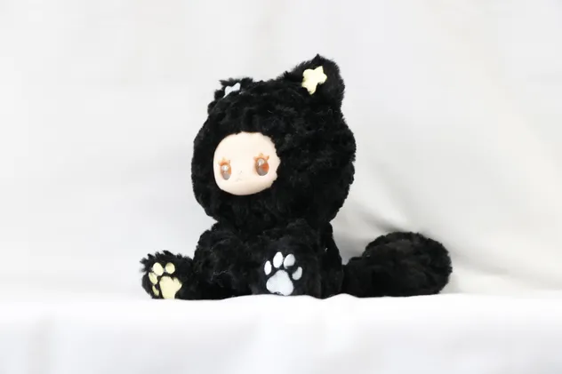Muñeco de peluche con capucha de oso de fruta, personaje lindo, juguete de peluche con adorno de fruta