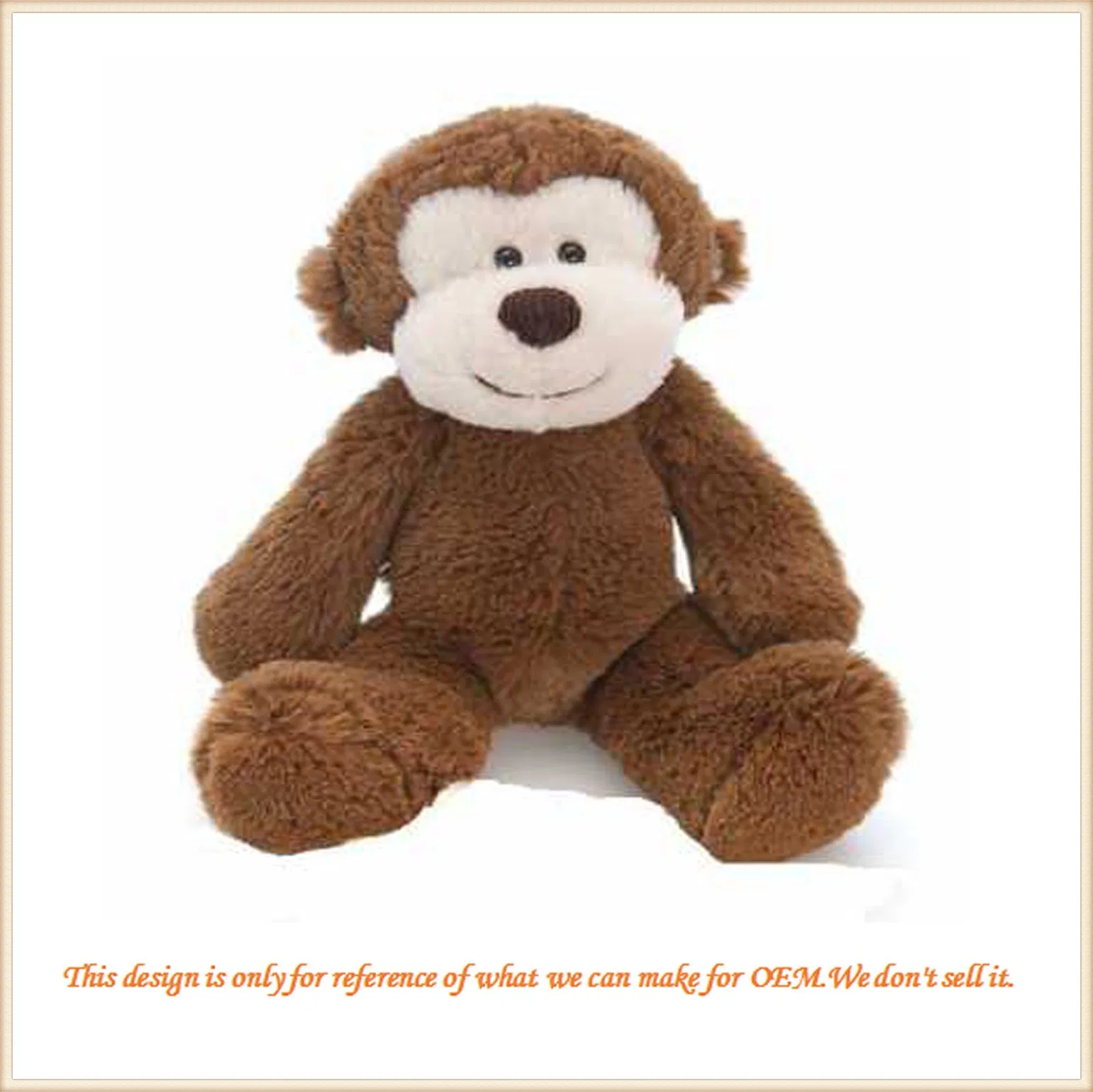 Juguete de peluche suave de mono hecho a medida para niños