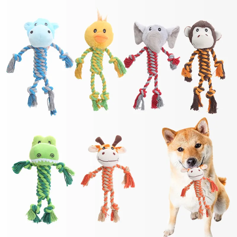 Juguetes para mascotas en forma de animal, juguetes de peluche para perros, juguetes de masticar, nudos de cuerda, juguete de peluche para mascotas
