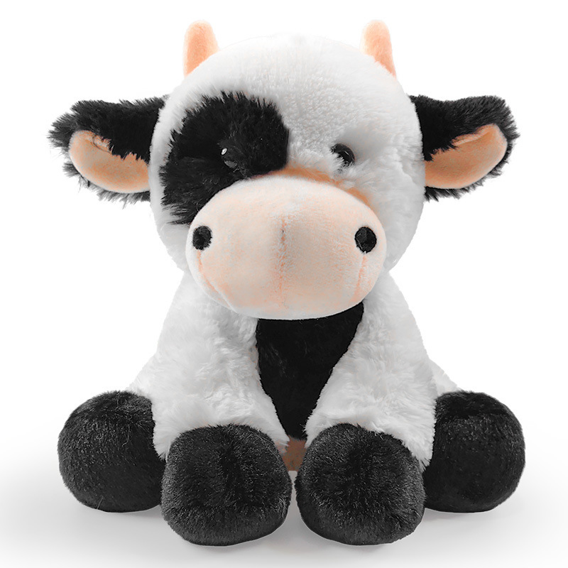 Venta al por mayor de peluches personalizados de animales peludos como vaca, oveja, cabra y ciervo para niños